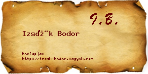 Izsák Bodor névjegykártya